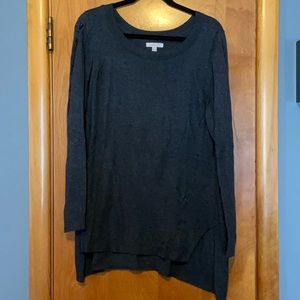 Charcoal Lace Up Sweater